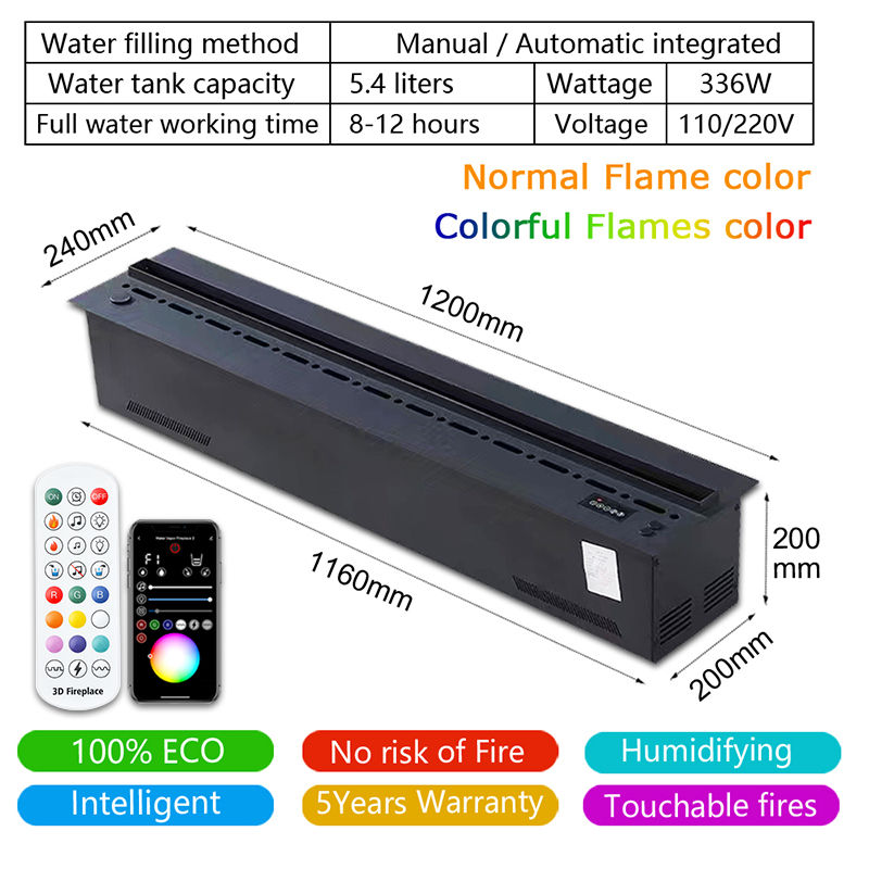 Atomizing Fireplace Simulated Flame TV Decorative Humidifier App Remote Control