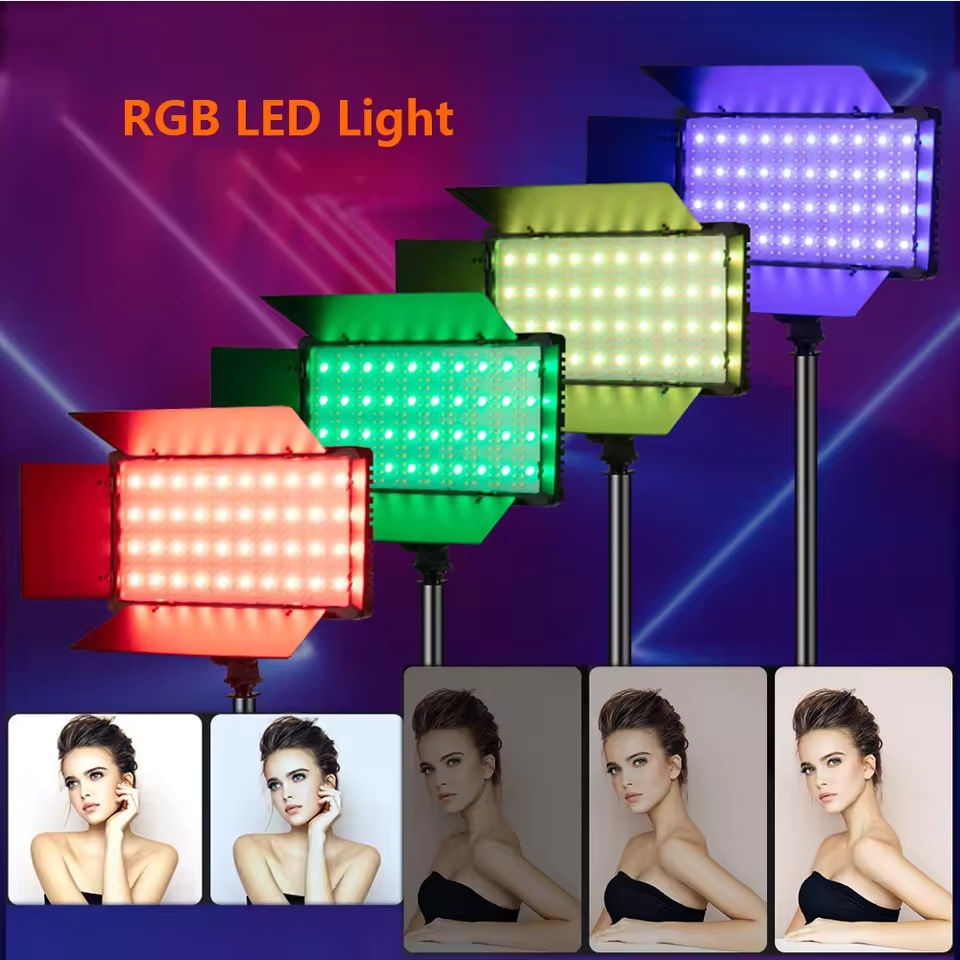 U600 U800 RGB LED Video Light Photo Studio Lamp RGB Panel Lamp with Tripod Stan