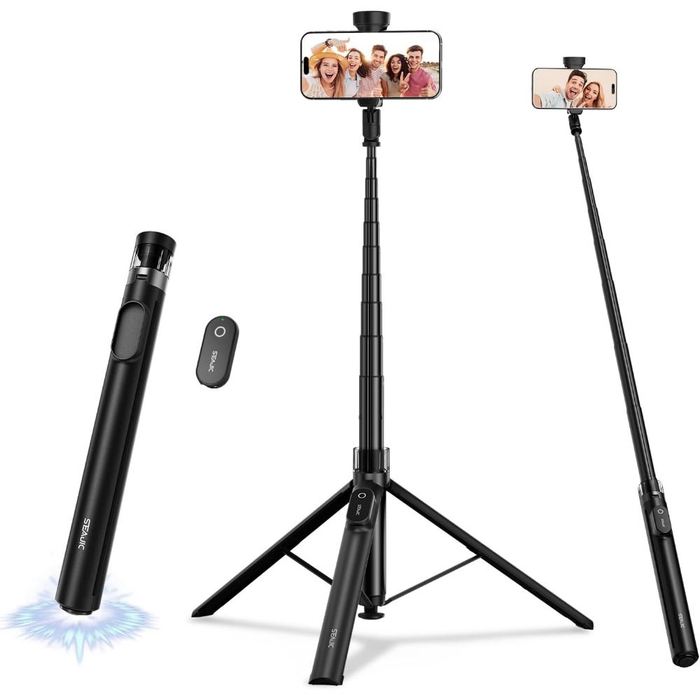 66" Tripod Stand for Video Recording, Live Streaming & Selfies, Adjustable for C