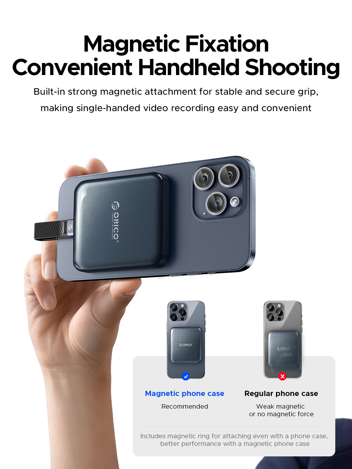 ORICO Magnetic Portable SSD USB3.2 20Gbps Supports 4K ProRes Video Recording for