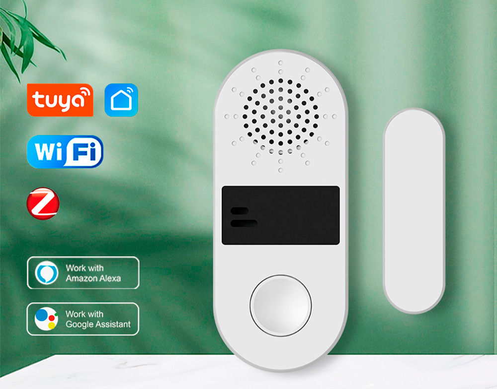 Tuya WiFi/Zigbee Door Window Sensor 130DB Sound Light Alarm Wireless Door Detect
