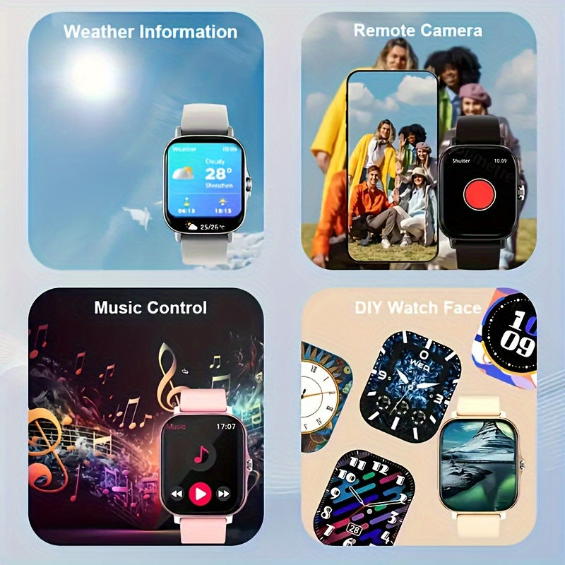 Touch Screen Smart Watch HD Display Bluetooth Call Message Alert Music Sports Sm