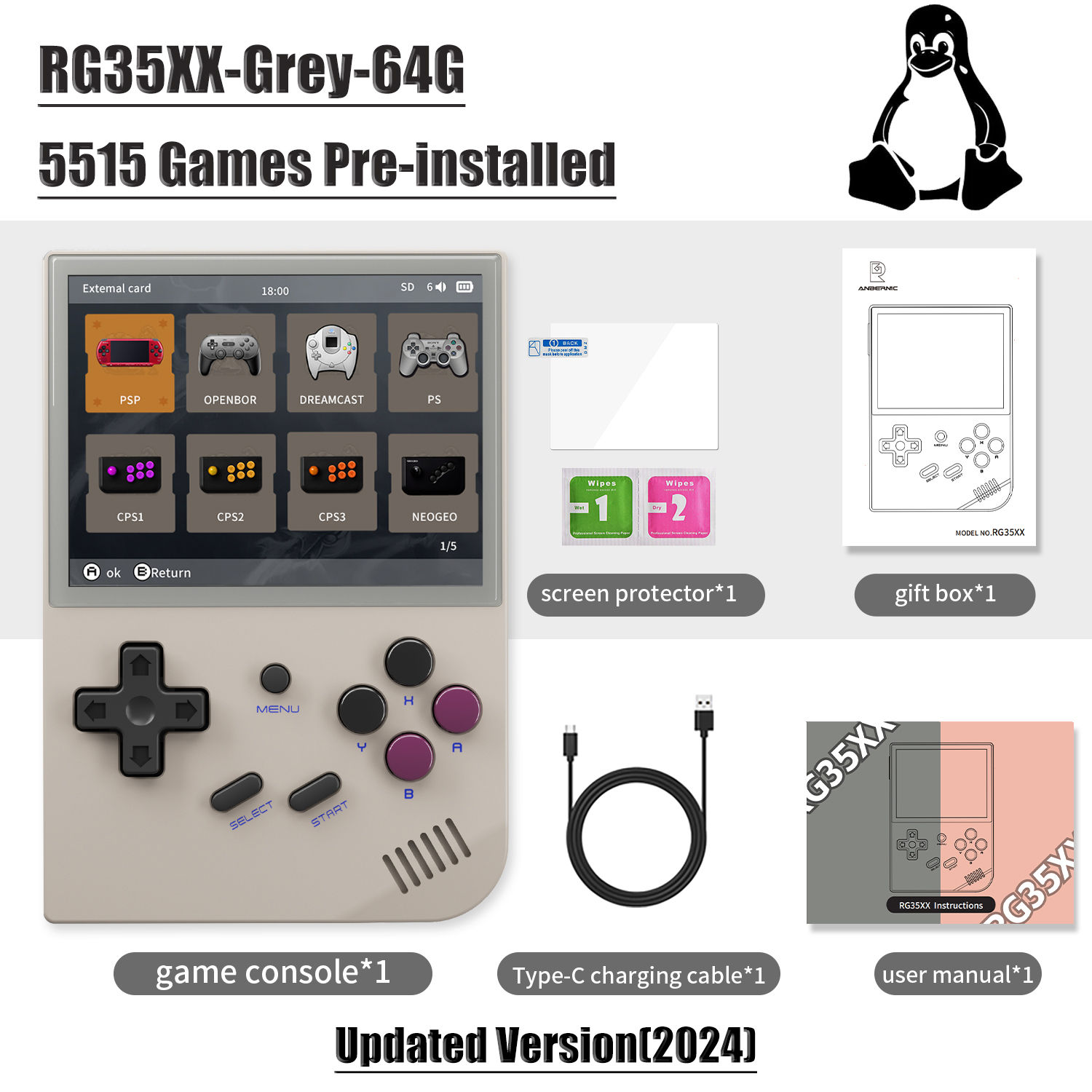 Anbernic 64 Bit RG 35XXPRO RG35XX PLUS Retro Handheld Game Player Built-in 64G T