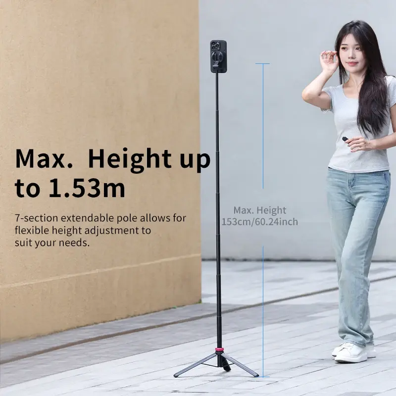 Ulanzi MT-84 1.53M Magsafe Selfie Stick Tripod Stand Bluetooth Remote Phone Exte