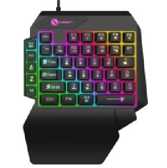 35keys One Handedly Single Hand Mini Gaming Keyboard Usb Ultra-slim Wired Backli