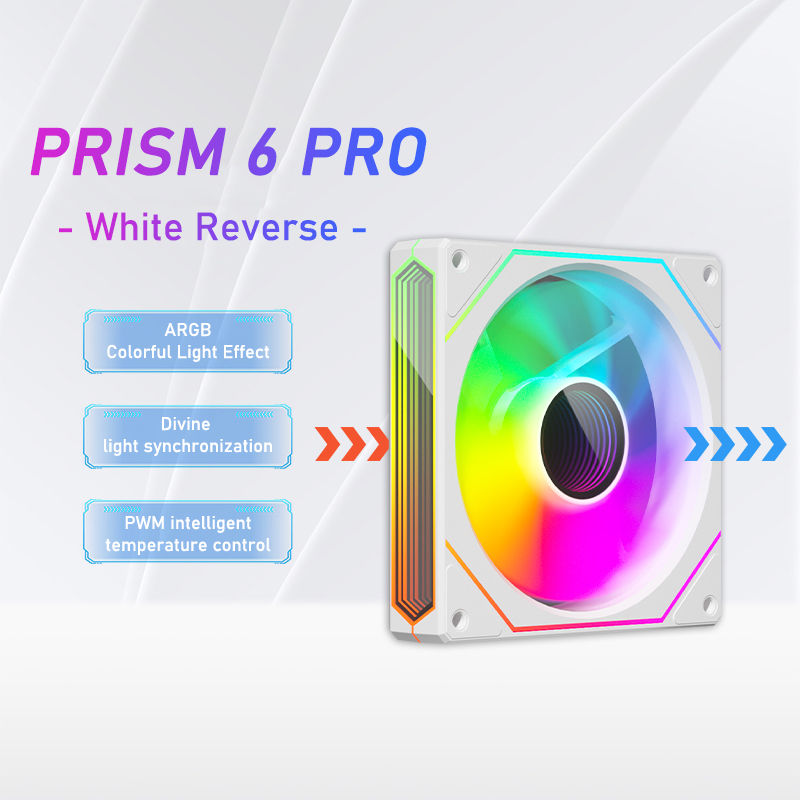 Zezzio Prism 6 PRO 120mm PC Case Fan ARGB 12V 4PIN PWM Air Cooler CPU Cooling Fa
