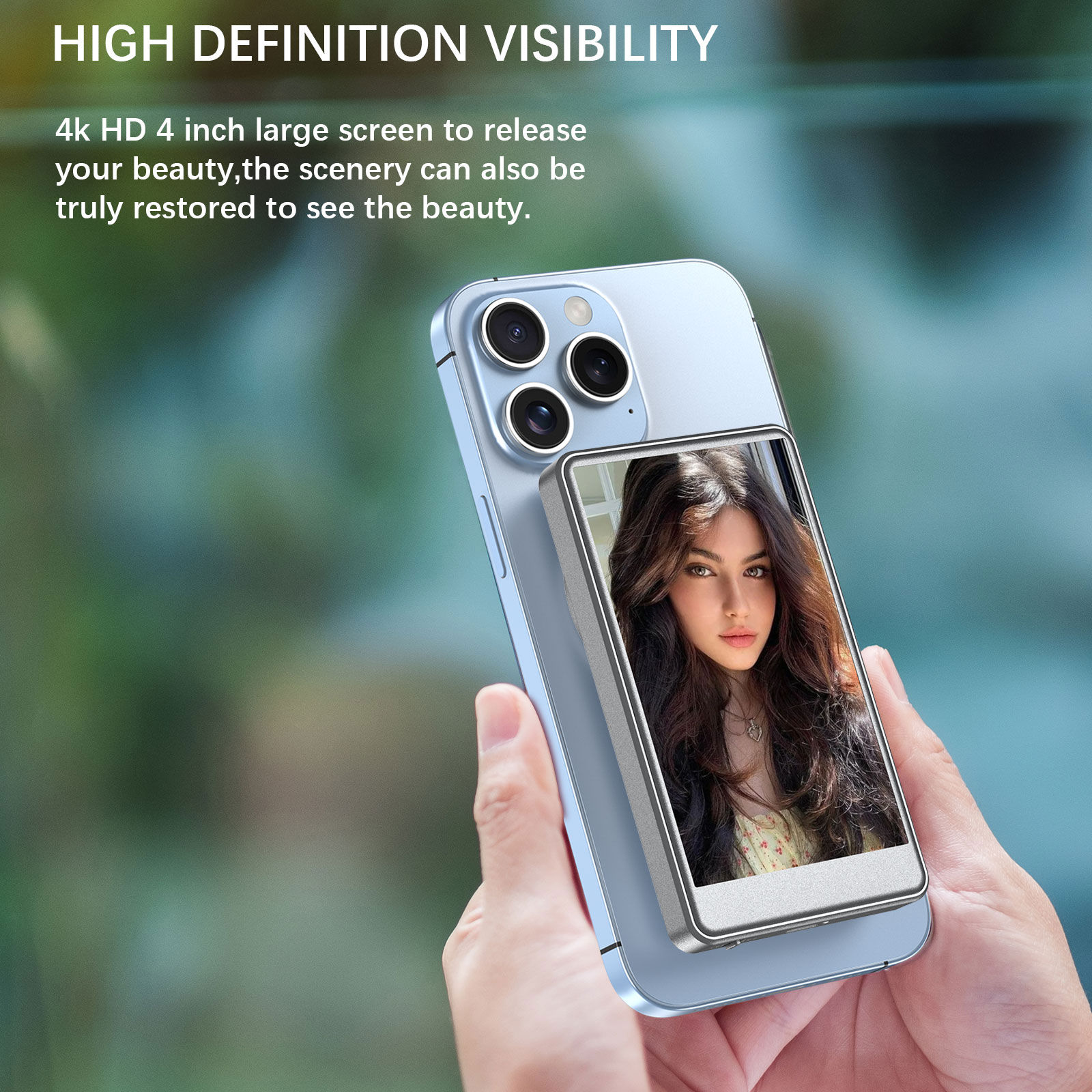 Vlog Selfie Monitor Screen for Phone (Not Support iPhone 17) or Selfie Vlog , Ma