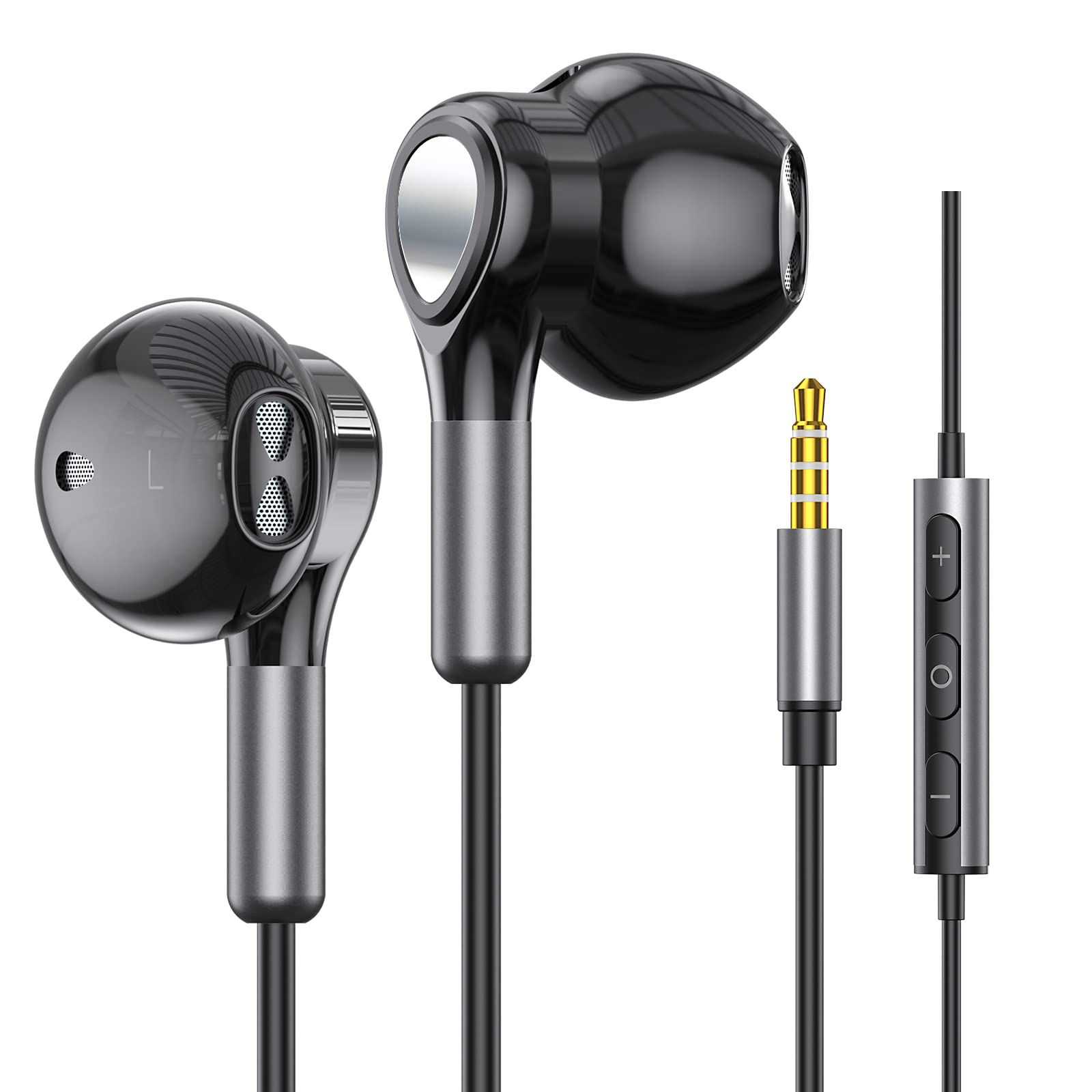 Headphones Wired In-Ear Wired Earphones Earbuds Half in Ear Headphones 3.5mm Jac