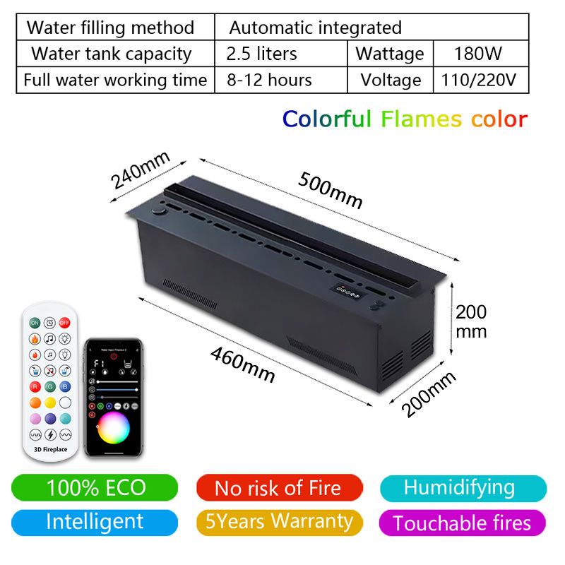 Atomizing Fireplace Simulated Flame TV Decorative Humidifier App Remote Control