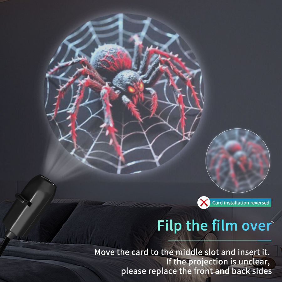 Halloween Led Projection Night Light Pumpkin Ceiling Wall Lamp USB Moon Projecto