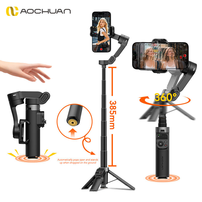 AOCHUAN Smart X3 360° Pan Rotation Gimbal Stabilizer For iPhone And Android Sma