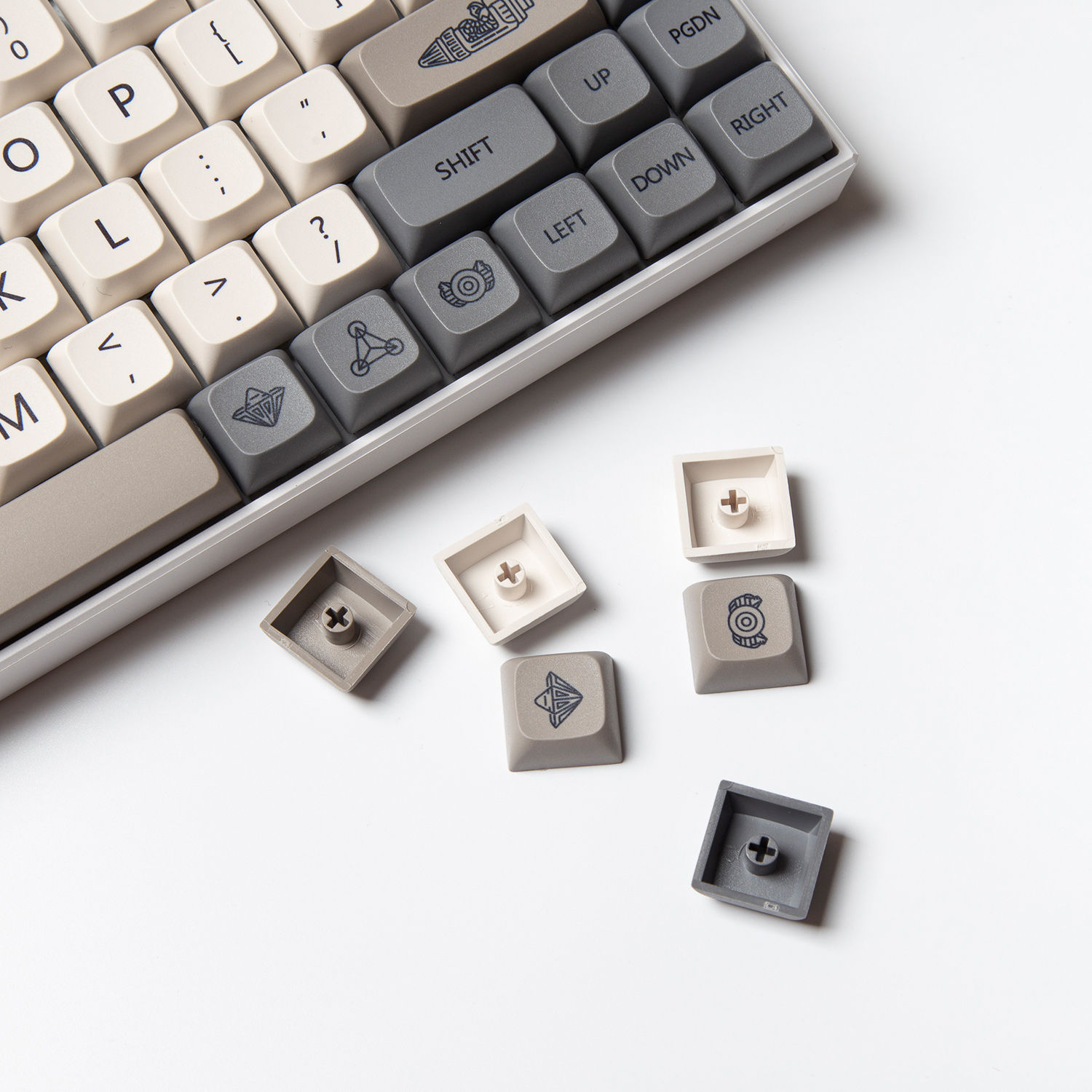 XDA Profile 120 PBT Keycap DYE-SUB Personalized Minimalist White Gray English Ja