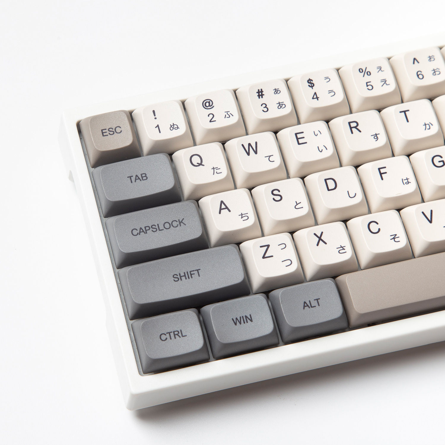 XDA Profile 120 PBT Keycap DYE-SUB Personalized Minimalist White Gray English Ja
