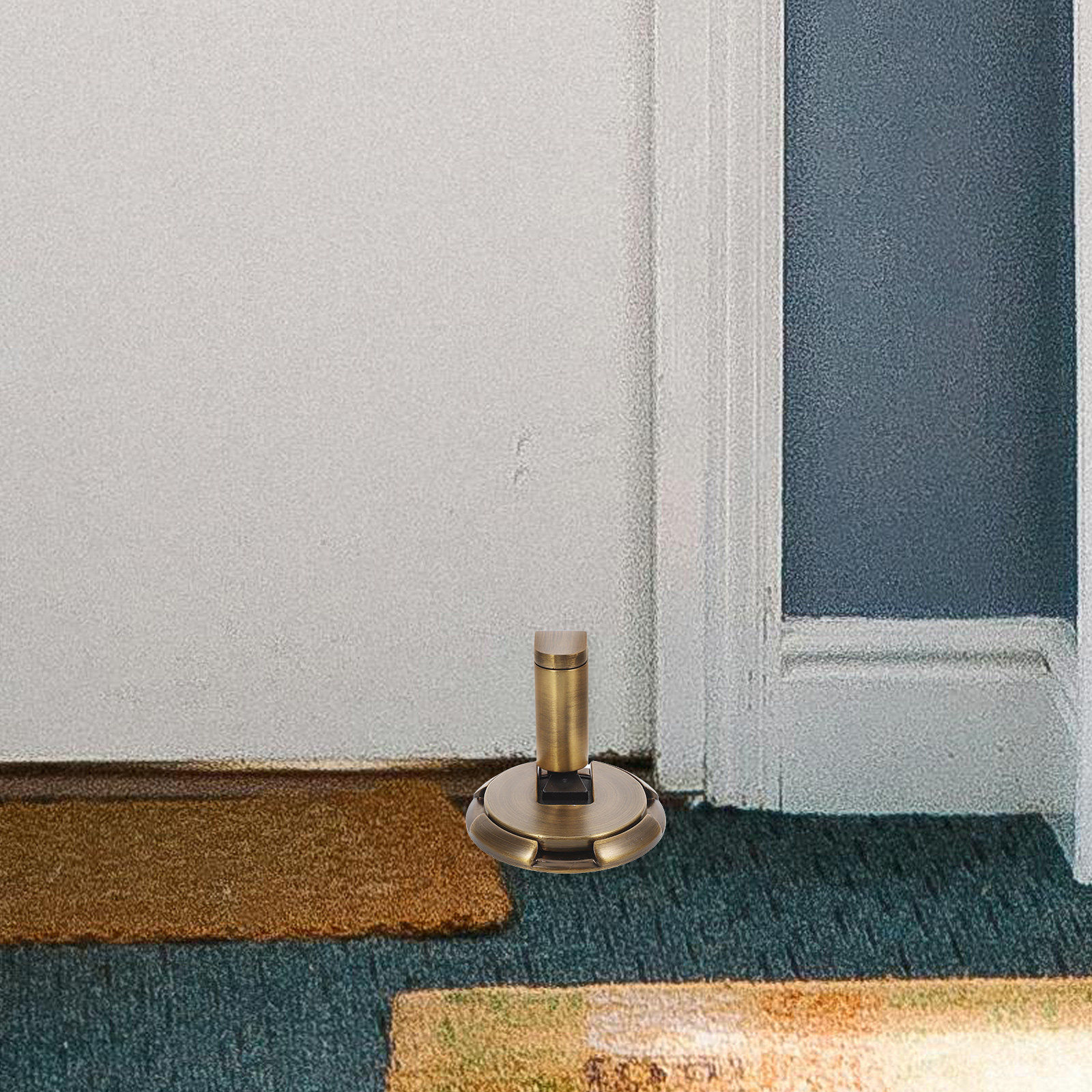 No Drill Mechanical Floor Door Stopper Indoor Windproof Heavy Duty Adjustable Zi