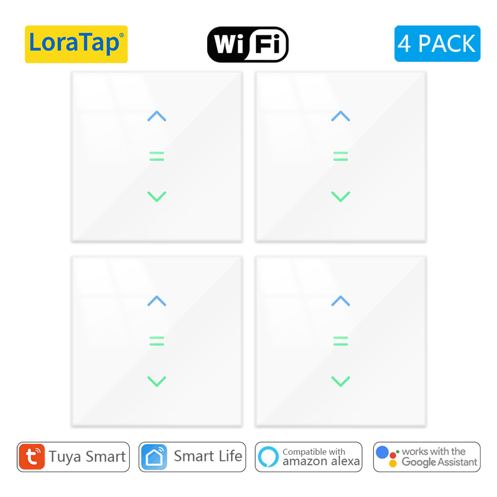 LoraTap WiFi Curtains Blinds Roller Shutter Switch Backlight Tuya Smart Life App