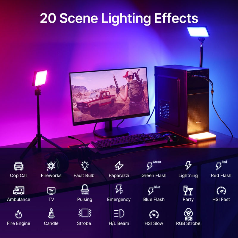 Ulanzi LT002 7 inch Pocket LED Video Light RGB Panel Light CRI 95+ 2500-9000K Wi