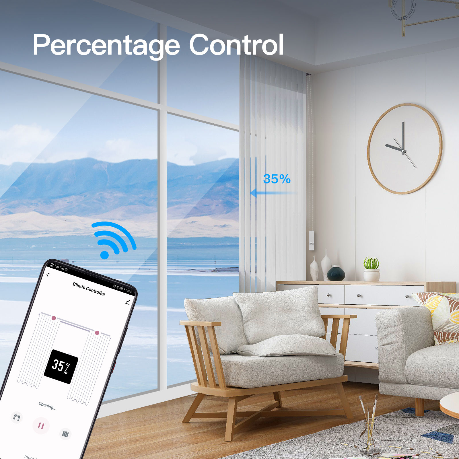 MOES Tuya WiFi Smart Motor Electric Chain Roller Blinds Shade Shutter Drive RF R
