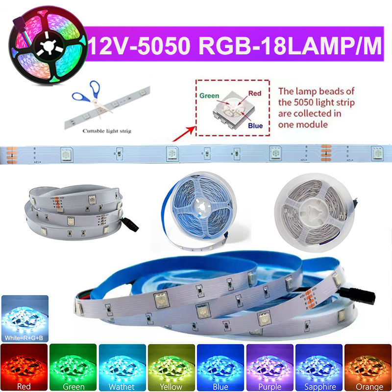 Wifi Led Strips Light Bluetooth Music Sync Smart Google Control Rgb 5050 Adhesiv
