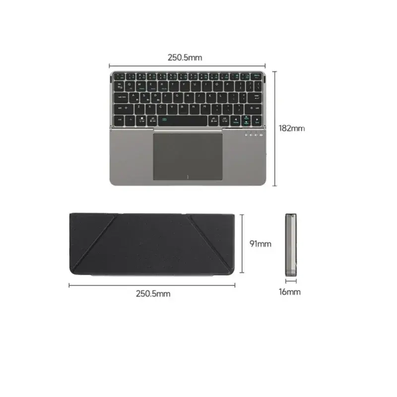 Multi-Functional Folding Magnetic Bluetooth Keyboard with Touchpad External Wire