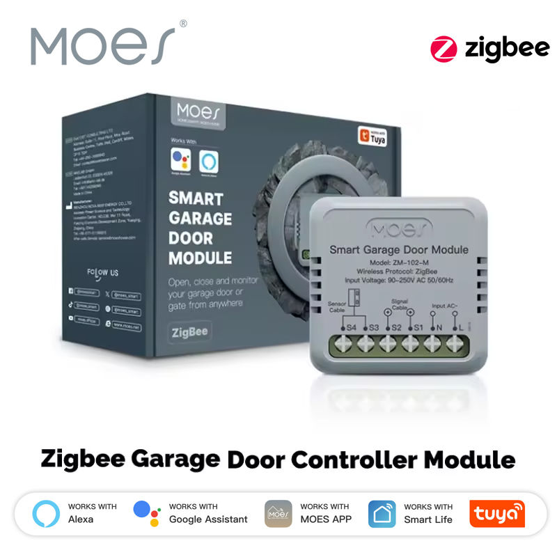 MOES Tuya Zigbee Garage Door Controller Switch Module Door Opener Voice Control