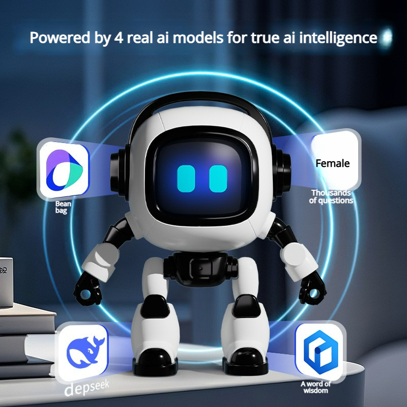 AI Interactive Desk Robot with Voice Recognition Feature Talking Companion, Lear