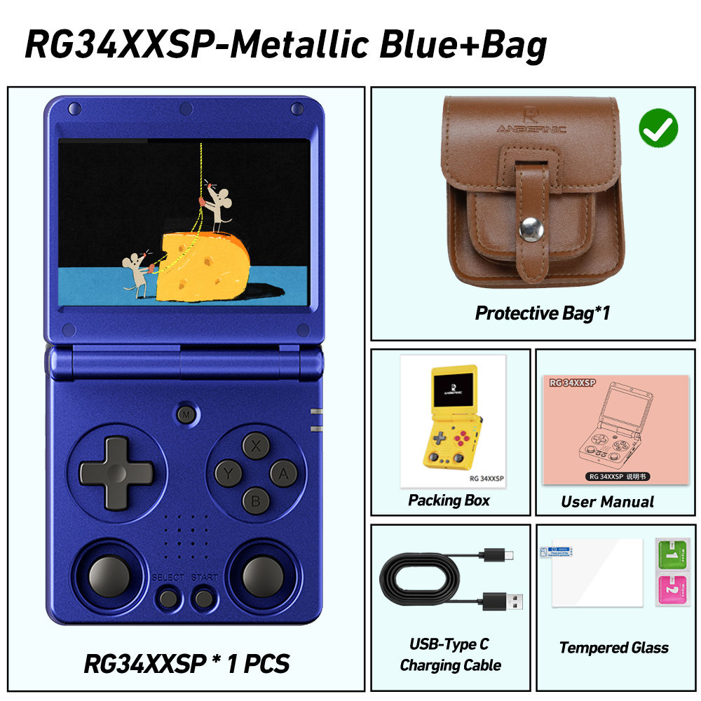 Anbernic RG34XXSP 3.4-Inch IPS Linux 64-bit Game Console H700 Quad-Core 1GB Retr