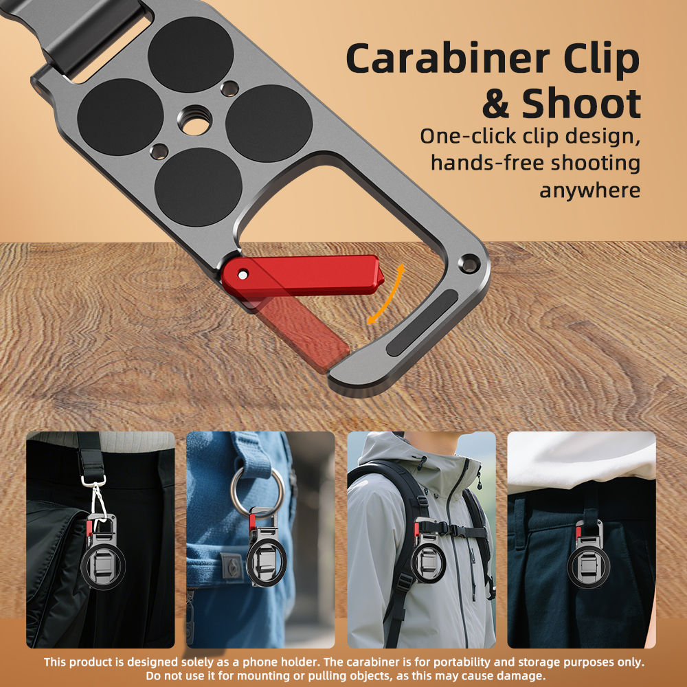 Flymile Magnetic Phone Holder Carabiner Mount for iphone 17 16 15 14 Accessories