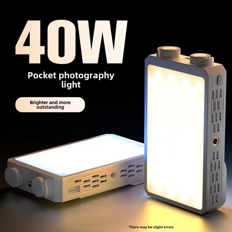 40W Mini Portable LED Fill Video Light with Built-In Rechargeable Battery Fill L
