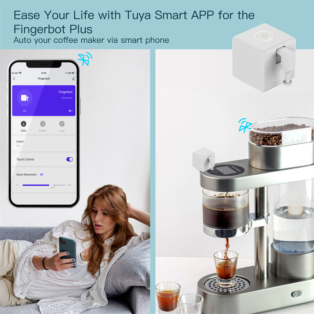 MOES Tuya Smart Bluetooth Fingerbot Switch Button Pusher Smart Life App Voice Co
