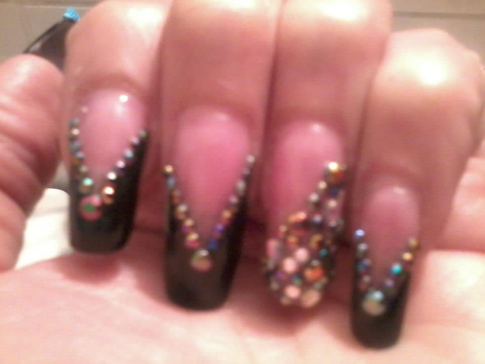 Rhinestone nails by Shay Stylez