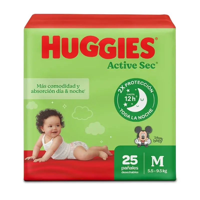 Pañal Huggies Active Sec Talla M/2 X 25 Und