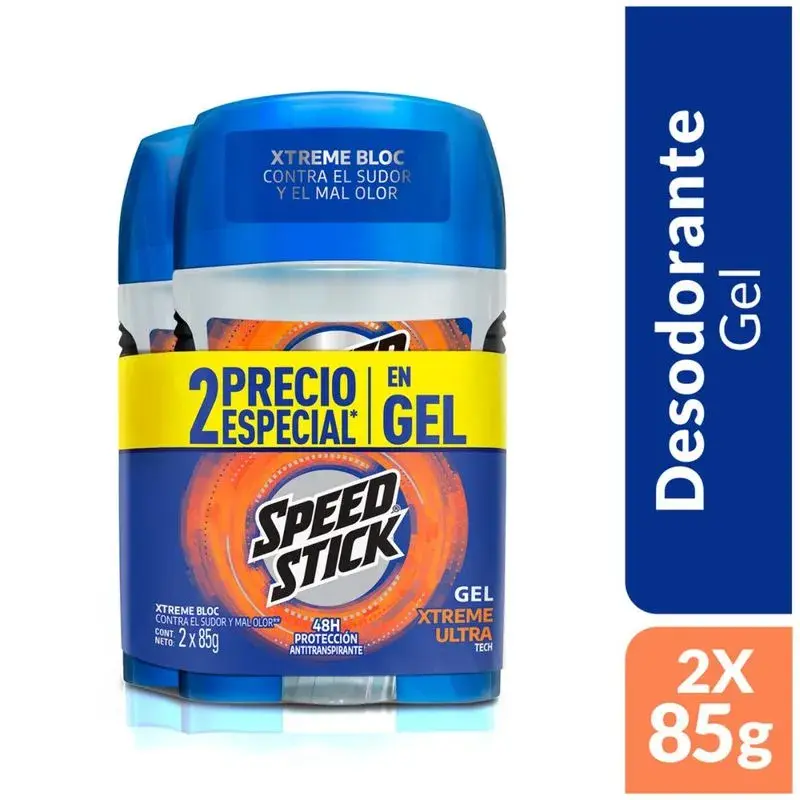 Desodorante Speed Stick Hombre 24/7 Xtreme Ultra Gel 85G X2 Unds