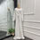 Miniatura: 'Kheira' Two Piece Beaded Abaya - White