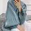 Miniatura: 'Amira' Puffy Kimono Abaya - Blue
