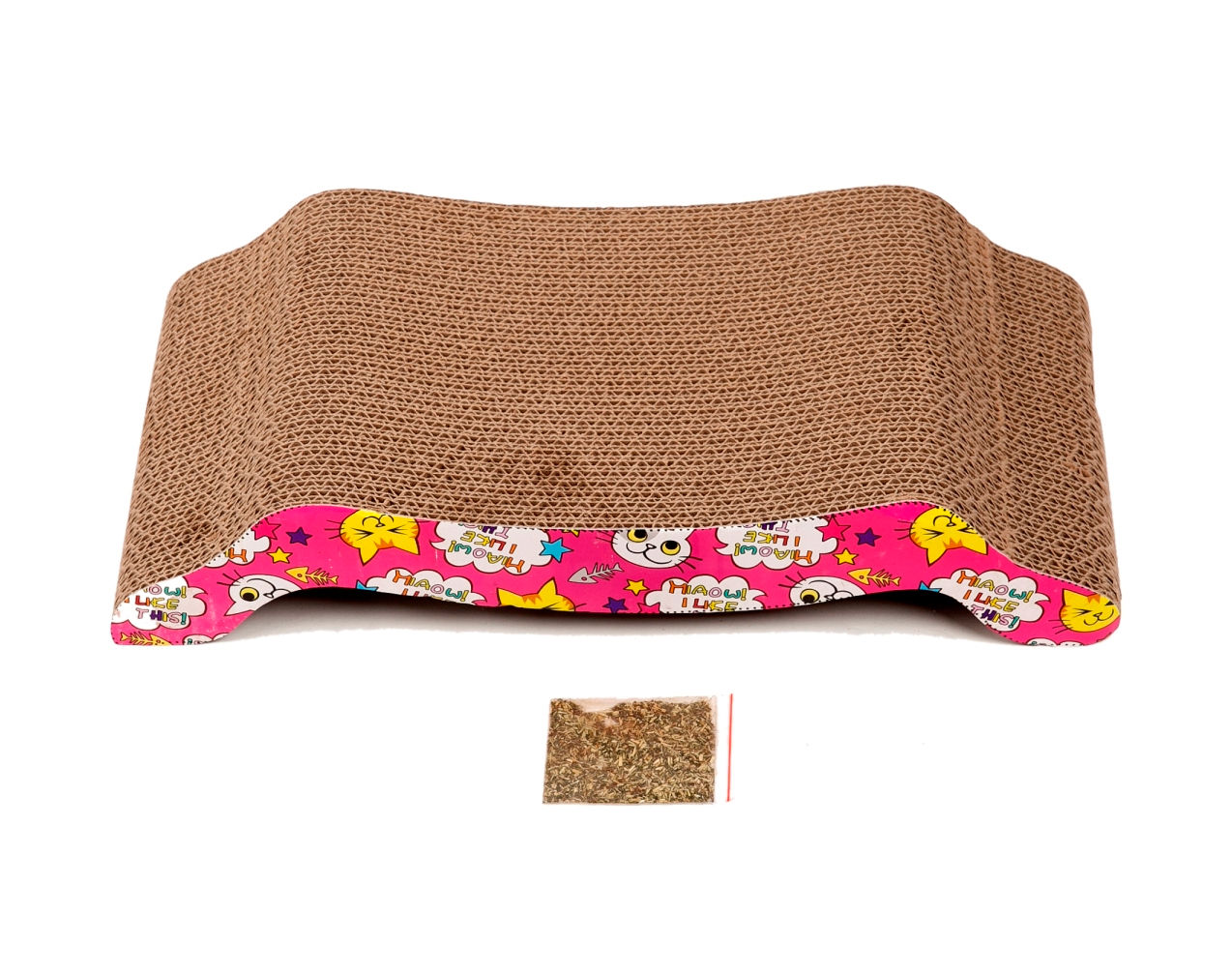 Cardboard Cat Scratcher with Catnip