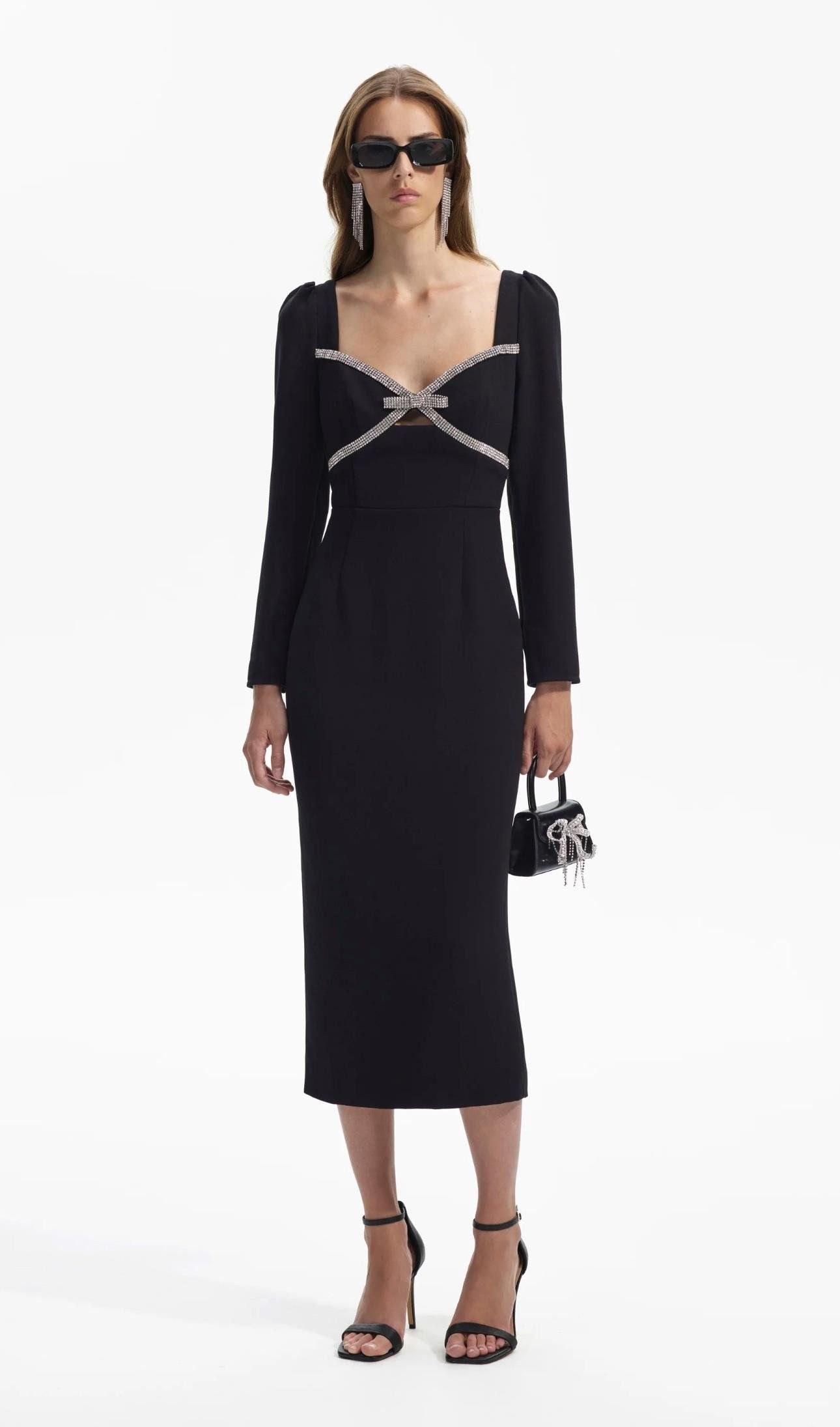 Kristal  Siyah Tasarım Elbise