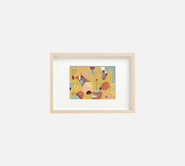 Giclee print of painting S256 in IKEA birch frame size 21 x 29.7 cm