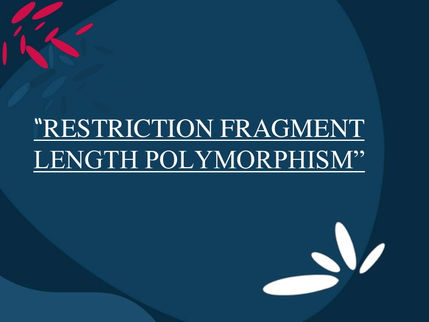 RFLP method: Characterise human DNA & paternity analysis