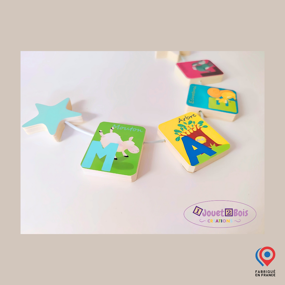 Miniature : Guirlande Prénom en bois - 4 lettres