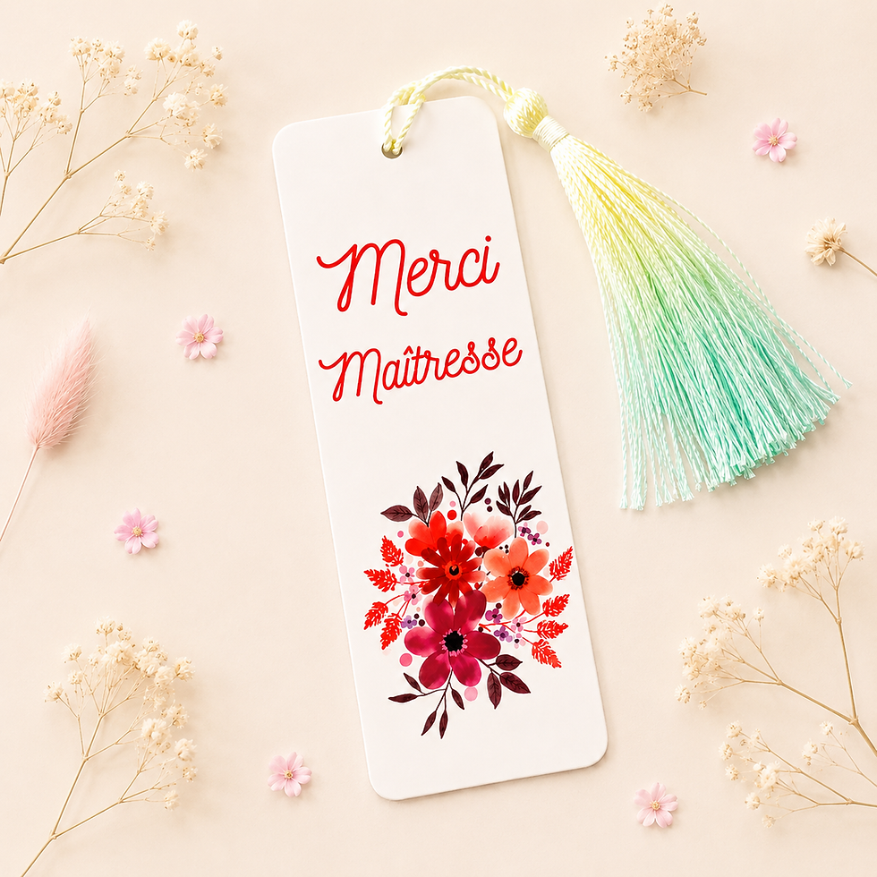 Miniature : Marque page en bois - Maîtresse