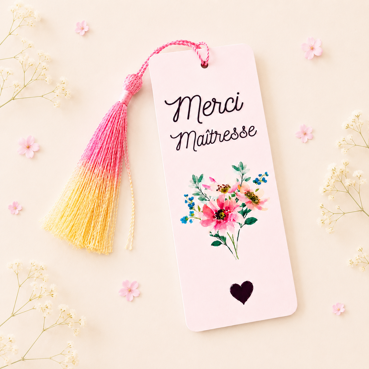 Marque page en bois - Maîtresse