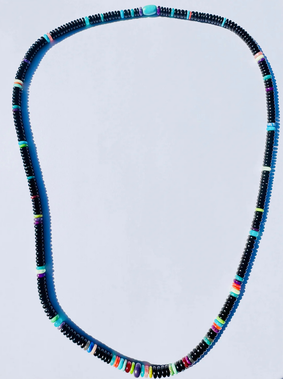 Black jade necklace with multi gems, $6,000; Marisa Klass