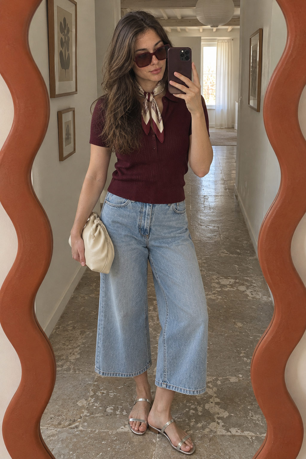 Terracotta Mirror Style — AI-created example on a woman