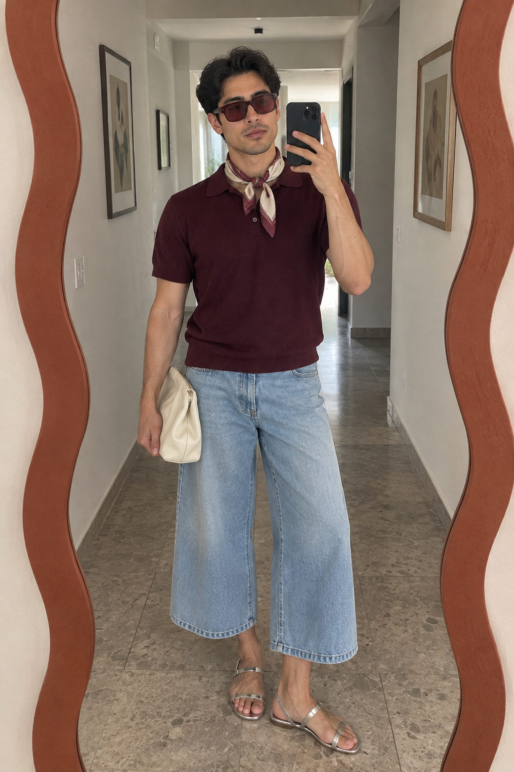 Terracotta Mirror Style — AI-created example on a man