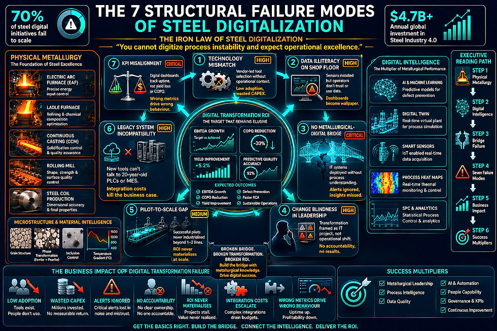 Why Most Steel Plants Fail Digital Transformation Initiatives—And How Metallurgical Leaders Can Fix It