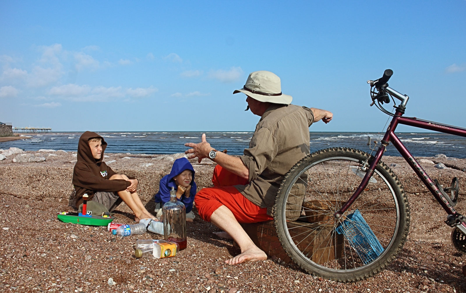 Boy Hoodies with a Raleigh Bicylce (After Millais)
