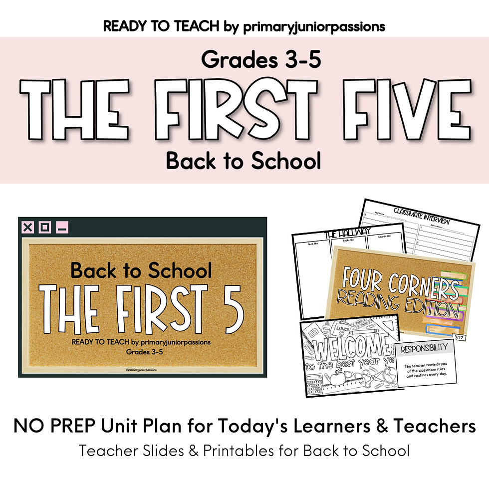 Ready to Teach | The First 5 | NO PREP Back to School Activities