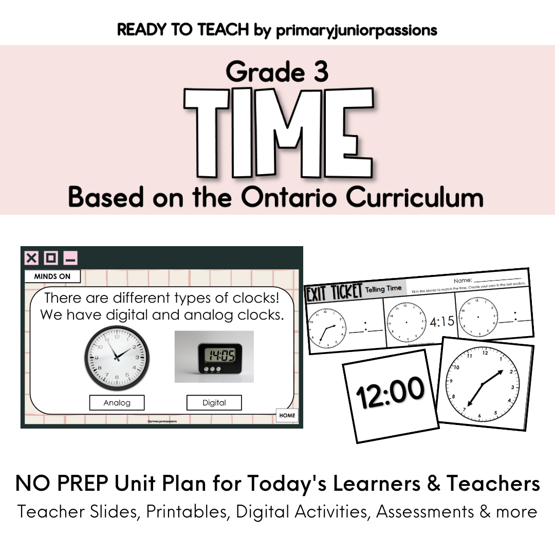 Ready to Teach Strand E: Time | Grade 3 Math Unit Plan Ontario