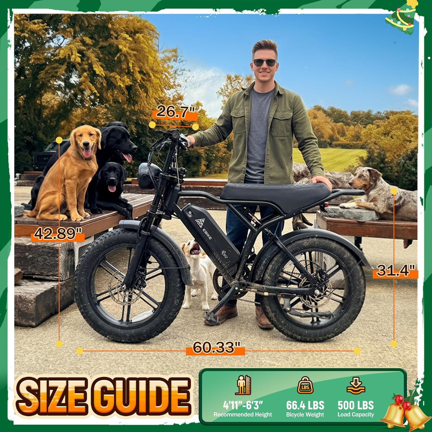 TST 1500W Electric Fat Tire Bike – 28 MPH, Removable Battery, 20" Wheels, Dual