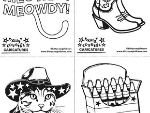 FREE Kitty Cowgirl Coloring Page Download!